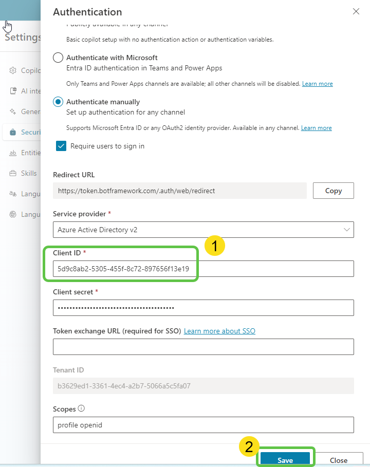 Paste Client ID
